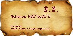 Moharos Mátyás névjegykártya
