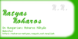 matyas moharos business card